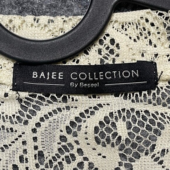 Becool Womens Bajee Collection Shrug Shaw Off White Floral Cap Sleeve Fringe SM - Picture 2 of 7